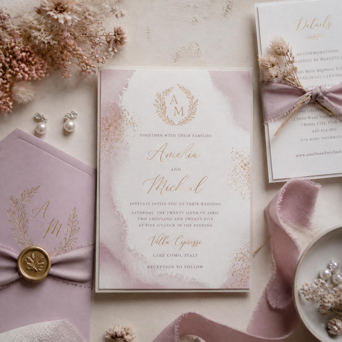 Digital wedding invitation with QR code