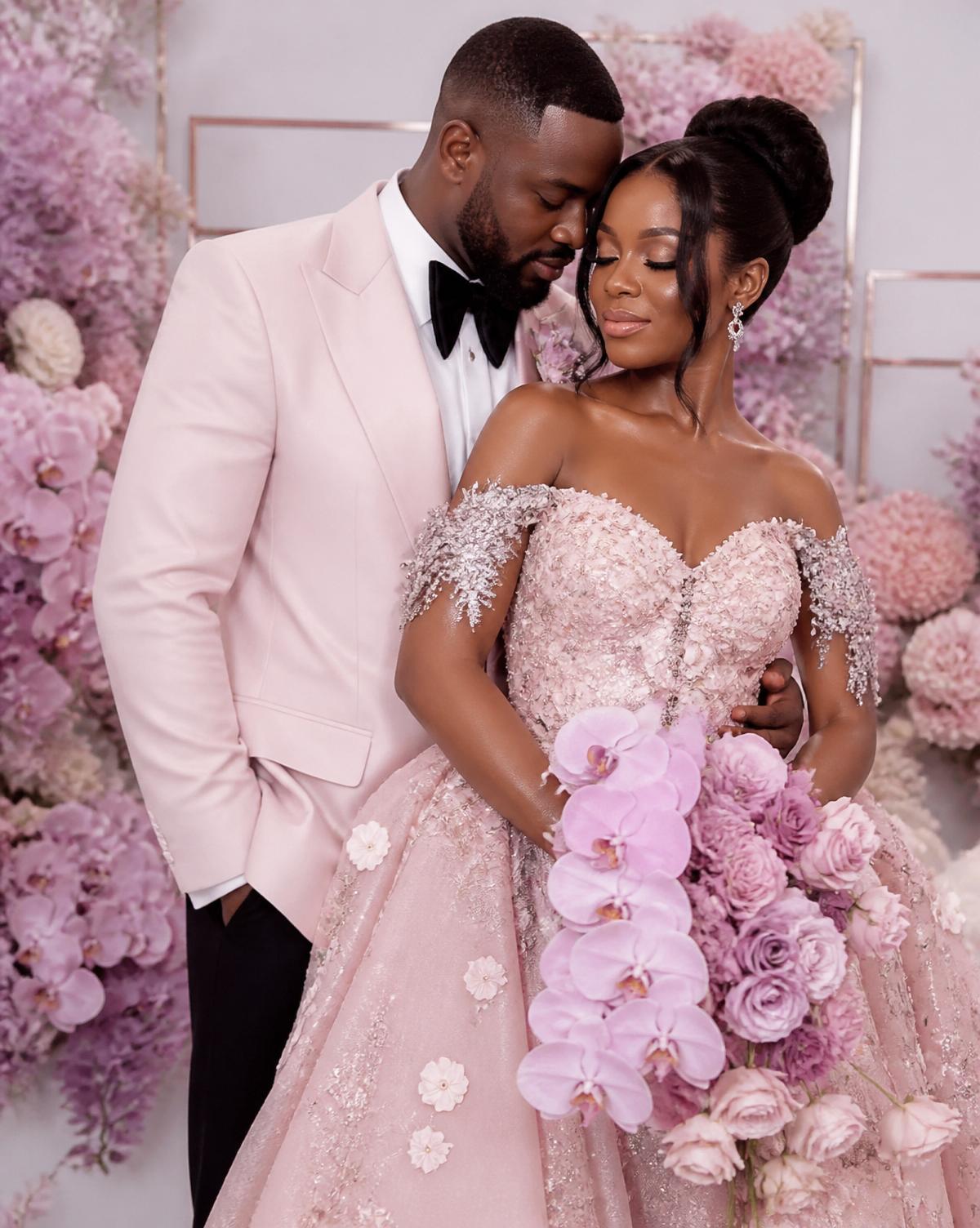 A couple celebrating their wedding